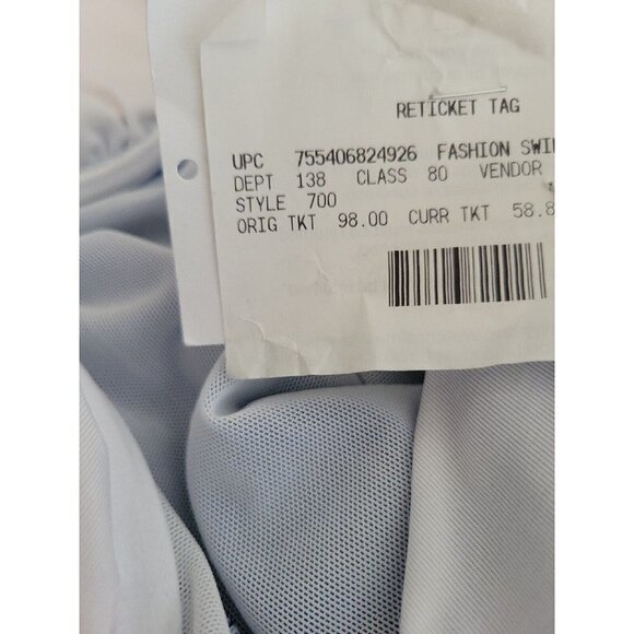 Dkny Ruffle Plunge Tummy-Control One-Piece Swimsuit. Size 6. - Picture 4 of 4